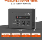 powkey 200W Portable Power Bank with Solar Panel 40W, 146Wh Power Bank with AC Outlet, High Eifficiency Waterproof Solar Panel Kit with Battery Bank for Outdoor Camping Home Backup