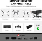 Naturehike YL01 Portable Camping Table, Lightweight Folding Backpacking Table for Hiking, Tailgating, Picnics, Beach, Travel