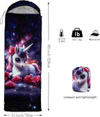AILONEN Kawaii Panda Sleeping Bags,Lightweight & Waterproof,3 Season Warm & Cool Weather,Dreamy Purple Flower Animal Themed Sleeping Bags for Boys,Girls,Kids,Adults Travelling,Outdoors