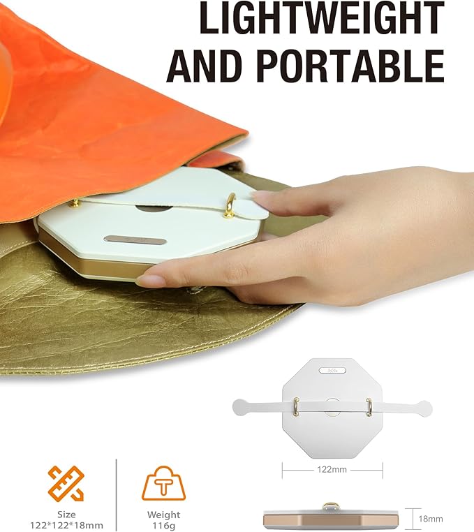 Mothers Day Gifts -Gift for Mom, Portable Folding Table Lamp - Dimmable, Collapsible Paper Lantern for Camping, Emergency & Home Decor, Gifts for Women (White)