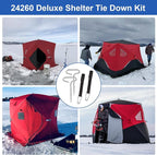 Deluxe Shelter Tie Down Kit 24260 Fit for Eskimo Ice Fishing Tent, Ice Shelter Anchors Accessories for Setting Up Shelter Shanty - Includes 2 Cam Straps & 2 Self-tapping Ice Anchors with Strong Grip