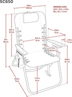 Tommy Bahama Hi-Boy 17" Seat Height 4-Position Lace-Up Suspension Folding Beach Backpack Chair