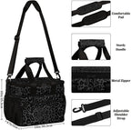 Soft Cooler Bag Black Leopard Print Insulated Lunch Box for Men & Women, Large Leakproof Lunch Bag Portable Beach Cooler for Work, Picnic, Road Trips,Fishing, Travel, Camping