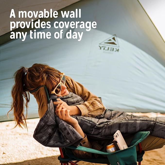 Kelty Sunshade – Pop Up Portable Shade UV Shelter for Beach Trips, Soccer Games, Backyard, Camping, Adjustable Side Wall, Wind Protection, 2024 Model | Beach Trips, Soccer Games, Backyard, Camping, Wind Protection