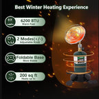 Portable Propane Heater with Catalytic Burner for Camping Outdoor Space 6200BTU Power with Control Valve Patio Heater 1lb Small Propane Gas Tank Holder Tent Garage Fishing stove buddy(Upgraded Burner)
