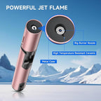 Torch Lighters Butane Lighter 2 Pack Windproof Adjustable Jet Flame Torch Lighter, Butane Refillable Gas Torch Lighter for Candles Grill BBQ Fireplaces Camping (Rose/Black)