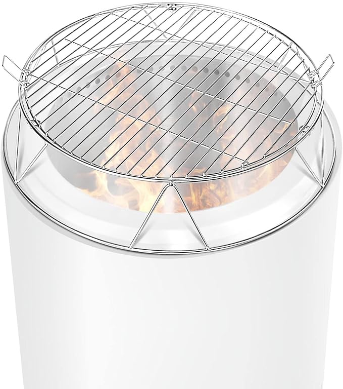 Fire Pit Accessory Kit Fit for Solo Stove Bonfire 19.5'' Fire Pit, Stainless Steel Fire Pit Stand and Grill Cooking Grate with Handle, Round Cooking Grill Grate for Outdoor BBQ Campfire Picnic Party