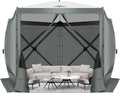 COBIZI Pop Up Gazebo Screen Tent Screen House for Camping, 10x10 Screen Room with Mosquito Netting, Hub Tent Instant Screened Canopy with Carrying Bag and Ground Stakes, Gray