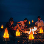 Toodour Solar Outdoor Torch Lights with Flickering Flame, Solar Pathway Decorative Lights, Waterproof LED Flame Torches for Outdoor Camping Garden Landscape Patio Path Yard Decorations - 4 Pack