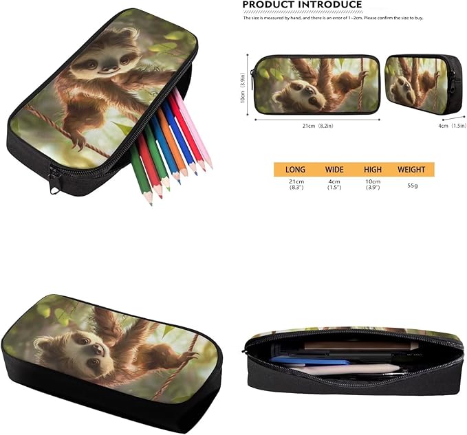 Sloth Backpack for Kindergarten Boys Kids School Backpack with Lunch Box Pencil Case 3 in 1 Rucksack Set for Elementary Primary School Book Bag