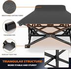 ATORPOK Camping Cot for Adults with Cushion Comfortable, Portable Folding Bed for Sleeping, Lightweight Folding Bed with Carry Bag for Kids Supports 450 lbs (Black)