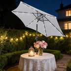 Blissun 7.5 ft Solar Umbrella, 18 LED Lighted Patio Umbrella, Table Market Umbrella