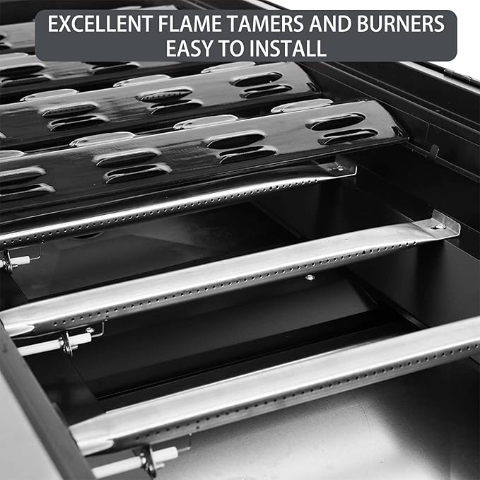 FSOGBG3005 Flame Tamers 3 Burner Grill Replacement Parts for Outdoor Gourmet Grill Parts FSODBG1204 FSODBG1205 FSODBG1200 FSOGBG3002 16201 Burner Tube 96131 Heat Shield Plates Grill Accessories