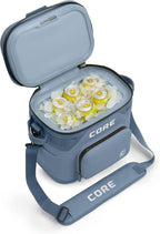 CORE Magnetic Leak Proof Soft Cooler with Waterproof Zipper | Insulated Bag Portable Ice Chest Box | Best Soft Cooler for Food & Beverages for Tailgating, Car Camping, Travel, and Family Beach Picnics