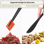 Travel Utensils with Case, Quatish 5 Piece Stainless Steel Silverware Set for Work, Portable Reusable Travel Cutlery Set, Fork and Spoon Set for Picnic, Camping, Gadgets, Lunch Box for Men, Black