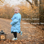 Walkable Toddler Sleeping Bags for Kids, Boys Girls (2T-4T) - Puffy Camping Sleeping Sack for Indoor, Outdoor, Travel, Sleepover, Slumber Party (up to 46 in)- Machine Washable, Lightweight