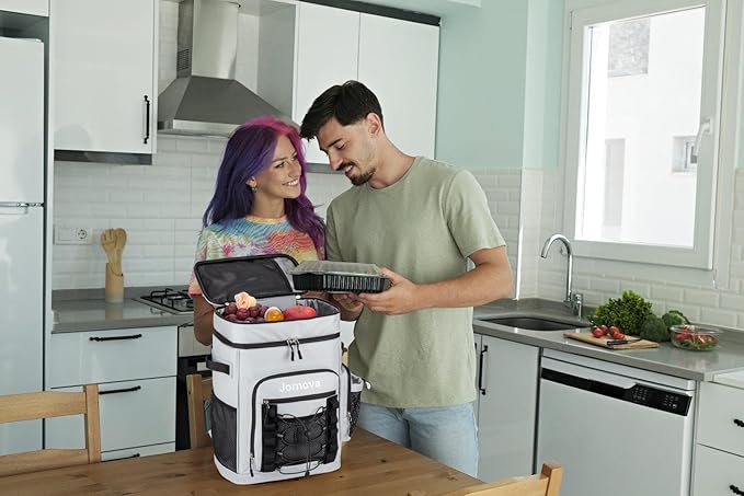Insulated Cooler Backpack, 40L Leakproof Backpack with Double Compartments for Men & Women, Large Lunch Cooler for Camping, Beach, Travel, Picnic, Up to 48 Cans