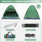 2 Person Camping Dome Tent,Waterproof Lightweight Portable Tents for Outdoor Camping Hiking Travel