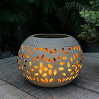 Solar Table Lantern Outdoor Waterproof- Dancing Flickering Flame Solar Powered LED Light,White Metal Desktop Decorative Lamp for Gifts for Women Mom,Desk Patio Garden Yard