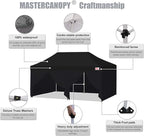 MASTERCANOPY Heavy Duty Pop-up Canopy Tent with Sidewalls (10x20,Black)
