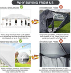 COBIZI 10x20 Pop Up Canopy Tent,10x20 Canopy with 6 Sidewalls,Waterproof Heavy Duty Commercial Canopy Tent for Parties Outdoor Garden Gazebo, Carry Bag with Wheel(10x20ft, White)