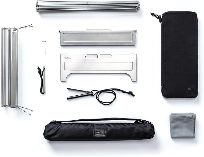 Wolf and Grizzly Campfire Trio | Portable Fire Pit, Folding Grill and Ferro Rod Combo | Campfire Cooking Kit for Camping and Outdoor Adventures | Portable Firepit for Camping | Fire Pit with Grill…