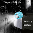 RAHAN Rechargeable Headlights Compatible with Croc, 2pcs Flashlight Clog Charm Attachment Accessories for Shoe, Hands-Free Night Light, Novelty Shoe Lights for Camping, Blue