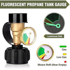Bestfire 2 PCS Propane Tank Gauge with Leak Detector – Universal Level Indicator for 5-40lb Tanks – QCC1/Type 1 Connection – Brass Construction for BBQ Grills, Camping Stoves & Heaters RV Camper