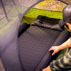 Pelican Self Inflating Sleeping Pad w/Pillow & Arm Rest, Camping Gear - Waterproof Foldable Lightweight Air Mattress - Memory Foam Sleeping Mat for Hiking, Backpacking - Travel Accessories - Black