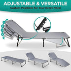 ZONETECH Folding Cot & Pad Mattress 4 Position Adjustable Portable, Premium Quality for Adult and Kids-Perfect for Camping, Travel, Patio, Beach, Indoor & Outdoor Activity (3-Pack)