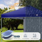MASTERCANOPY Durable Pop-up Canopy Tent with 1 Sidewall (10'x10',Dark Blue)