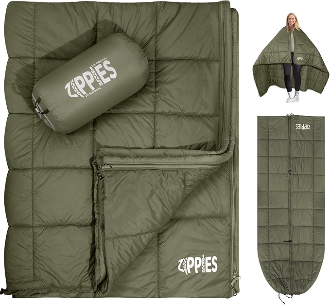 3M Thinsulate Insulation Puffy Camping Blanket for Cold Weather, Queen Size Warm Camping Quilt with Zipper, Waterproof Outdoor Sleeping Bag for Hammock, Cozy & Versatile Gift for Men and Women
