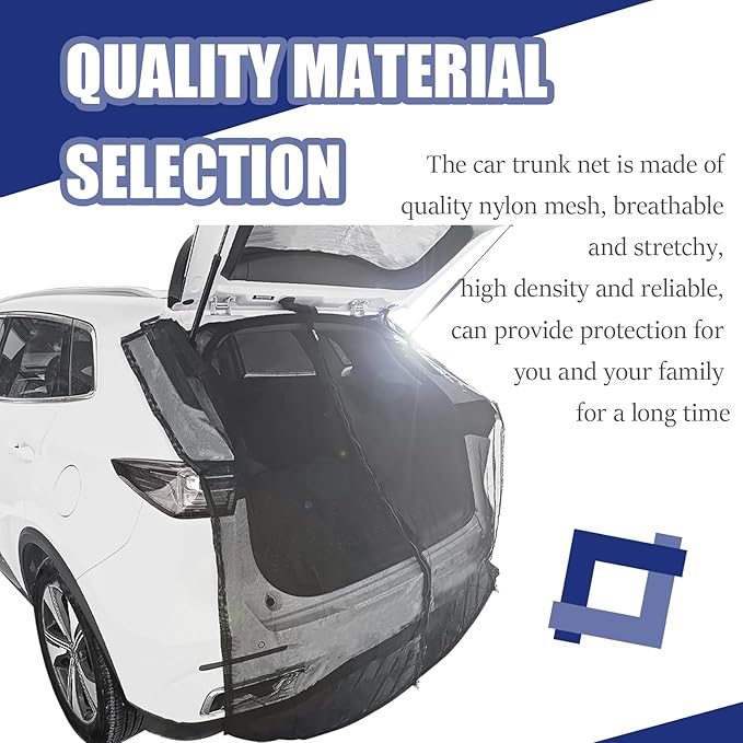 Car Camping Net Accessories Breathable Mesh Car Tent, Compatible with Most Models MPV SUV, Sun Protection, Ventilation, Magnetic Suction, Privacy Protection (67"x59")