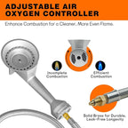 Veralune Taper High Pressure Cast-Iron Propane Burner Head, with 20 PSIG Adjustable Regulator, Taper Burner Head for Turkey Fryer Burners, Outdoor Cooking, Camping