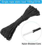 PATIKIL 65 Feet Reflective Guyline Camping Paracord, 3mm Tent Cord Guyline Rope Nylon Paracord Rope for Camping Tent Tarp Hiking Black (20M)