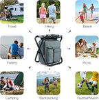Portable Backpack Stool Cooler Chair for Adults Heavy Duty 350lbs, Lightweight Folding Detachable Large Camping Seat Backpack Cooler Chair for Fishing Hunting Travel