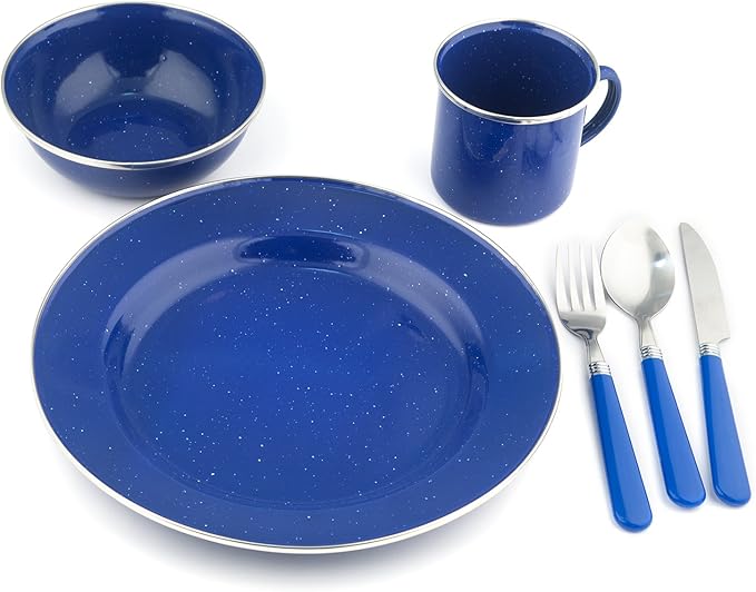 Stansport 24-Piece Tableware Set and 2-Pack Etekcity Camping Lanterns