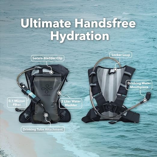 Puribag Adventure Pack: 2 Liter Tactical Hydration Backpack with Survival Water Filter - Best Water Backpack/Hydration Pack for Hiking, Running, Biking, Cycling, Skiing, Rucking & Outdoor Adventures