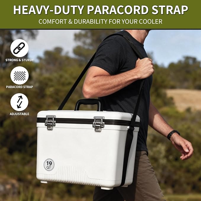Cooler Strap Compatible with Engel Cooler, with Length Adjustable Nylon Strap and Comfortable Shoulder Pad, Ideal Cooler Straps for Outdoor Use