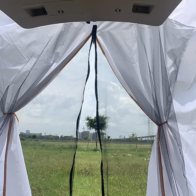 SUV Tailgate Shelter Tent Privacy Shelter Waterproof White Portable Changing Room for Biking Toilet Shower Sleeping Beach Swimming L:W:H:4.9ft:4.9ft: 7.5ft 6pcs Tent Pegs to fix
