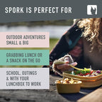 Light My Fire Spork Original 4-Pack 3-in-1 Camping Spoon Fork Knife Combo Reusable Travel & Camping Utensils Lunch Spork Outdoor Backpacking Hiking Picnic Utensil BPA Free, Nature