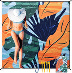 Beach Blanket Waterproof Sandproof Extra Large Beach Mat 79" X 83"/120"x108"for 1-8 Adults Quick Drying Durable Outdoor Picnic Mat for Beach Travel Camping Hiking