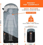 Expedition Camping Sleeping Bags with Compression Sack – 32°F/0°C Lightweight Camping Sleeping Bag for Camping & Hiking, Water-Resistant, Fits Adults & Teens Up to 6'0"