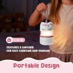 WORKPRO 2-Pack Kids Camping Lanterns with RGB Lights, Battery Powered with Lanyard, Fun Night Light Gifts for Kids - Unicorn Design