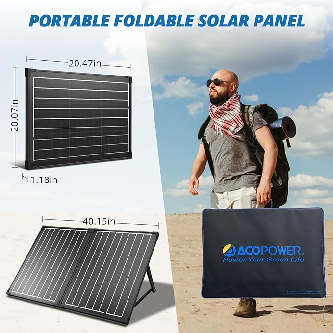 ACOPOWER 100W Portable Solar Panel Kit (Expansion 100W)