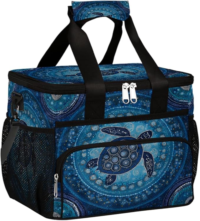 Boho Mandala Turtle Soft Cooler Bag Insulated Lunch Box for Men & Women, Large Leakproof Lunch Bag Portable Beach Cooler for Work, Picnic, Road Trips,Fishing, Travel, Camping,A-3