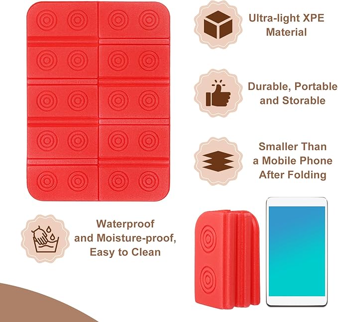 Folding Foam Mat, Mini Portable Lightweight Mini Waterproof Folding Mat Fit for Backpacking Hiking Camping Kneeling Outdoor Activities
