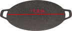 Thin Korean Grill Pan, 11 Inch Iron with Non-stick Coating Baking Tray on Heating Stove for Home, Party Travel and Outdoor (11.8 inch)