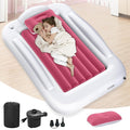 Inflatable Toddler Travel Bed - Portable Toddler Kids Travel Bed with Safety Sides Complete Kids Air Mattress Set with High-Speed Pump, Ideal for Vacation Camping and Sleepover (60 Inches)