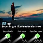 RAHAN Rechargeable Flashlights Compatible with Croc,2 PCs Flashlights Attachment for Shoe, LED Clogs Light with 3 Light Modes for Dog Walking, Camping, Running, Suitable for Adults Kids, Green